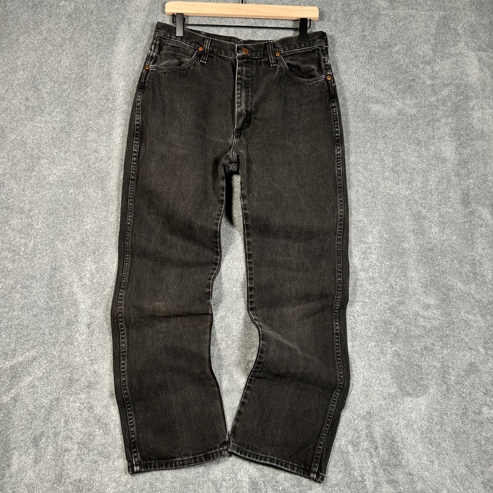 VTG 90s Wrangler Jeans Cowboy Cut Slim Fit Faded Black Made USA 936WBK Men 31x30